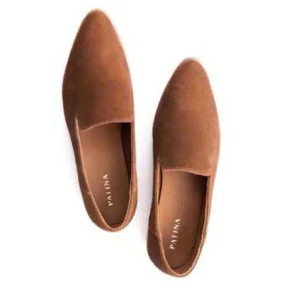 PORTLAND LEATHER GOODS Patina Pointed Flats Loafers Toffee Caramel Tan 10